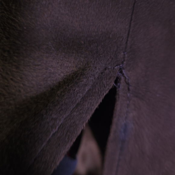 Vintage Saters Suade Coat Fur Collar Brown Size 8 3/4 Sleeve‎ 60s Old Money - Picture 8 of 10